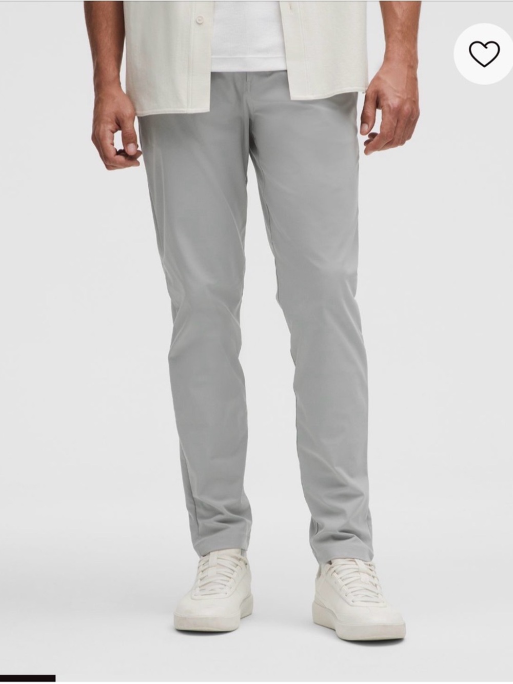 lululemon athletica Men's abc 5 pocket slim pant warpstreme in Light Gray 34x31